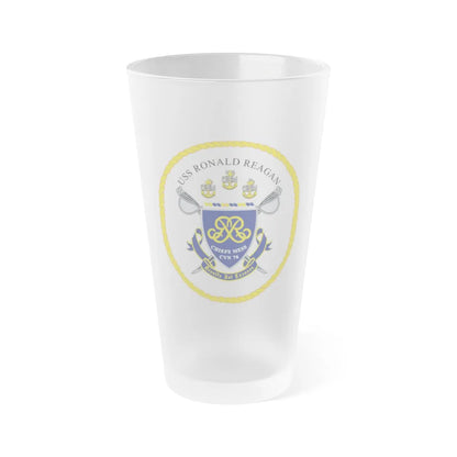 USS Ronald Reagan CVN 76 Chief (U.S. Navy) Frosted Pint Glass 16oz-Go Mug Yourself