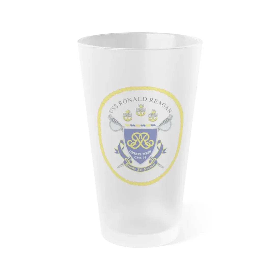 USS Ronald Reagan CVN 76 Chief (U.S. Navy) Frosted Pint Glass 16oz Default Title - Go Mug Yourself