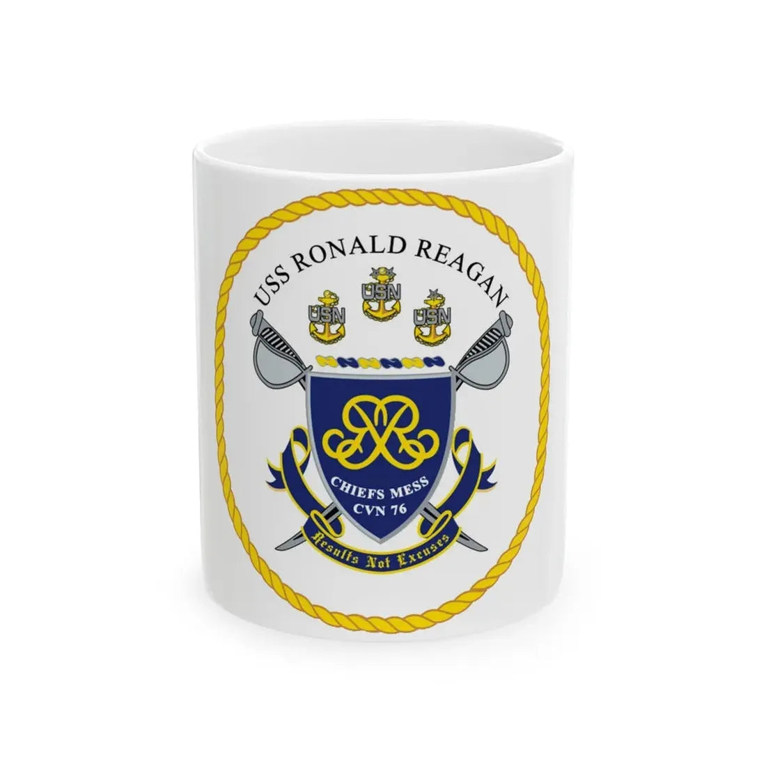 USS Ronald Reagan CVN 76 Chief (U.S. Navy) White Coffee Mug 11oz - Go Mug Yourself