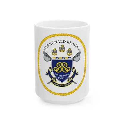 USS Ronald Reagan CVN 76 Chief (U.S. Navy) White Coffee Mug 15oz - Go Mug Yourself