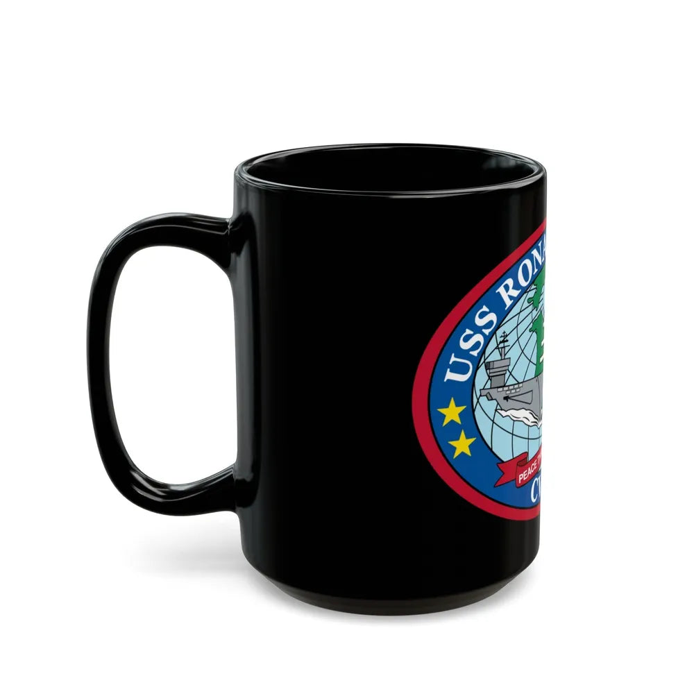 USS Ronald Reagan CVN 76 (U.S. Navy) Black Coffee Mug-Go Mug Yourself