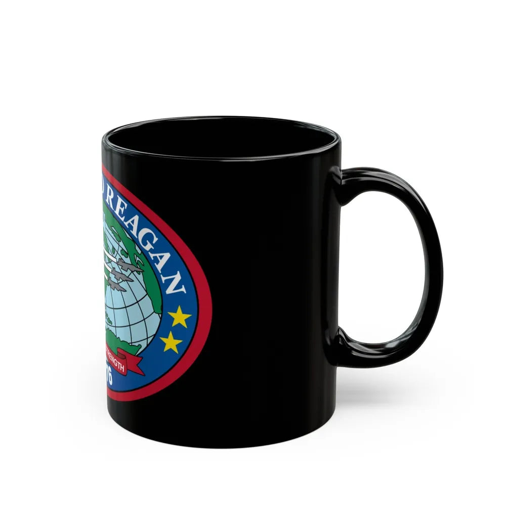 USS Ronald Reagan CVN 76 (U.S. Navy) Black Coffee Mug-Go Mug Yourself