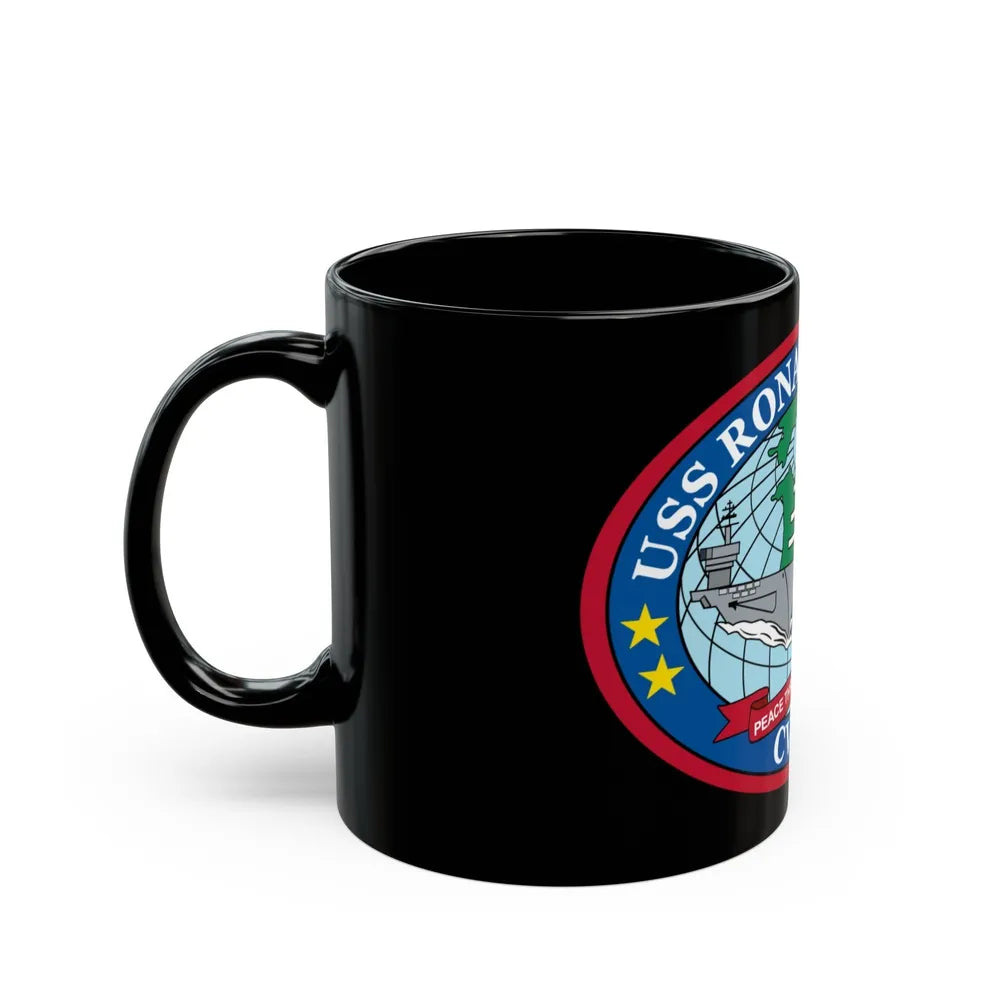 USS Ronald Reagan CVN 76 (U.S. Navy) Black Coffee Mug-Go Mug Yourself