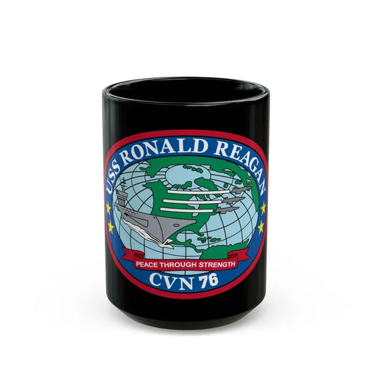 USS Ronald Reagan CVN 76 (U.S. Navy) Black Coffee Mug 15oz - Go Mug Yourself