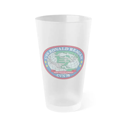 USS Ronald Reagan CVN 76 (U.S. Navy) Frosted Pint Glass 16oz Default Title - Go Mug Yourself
