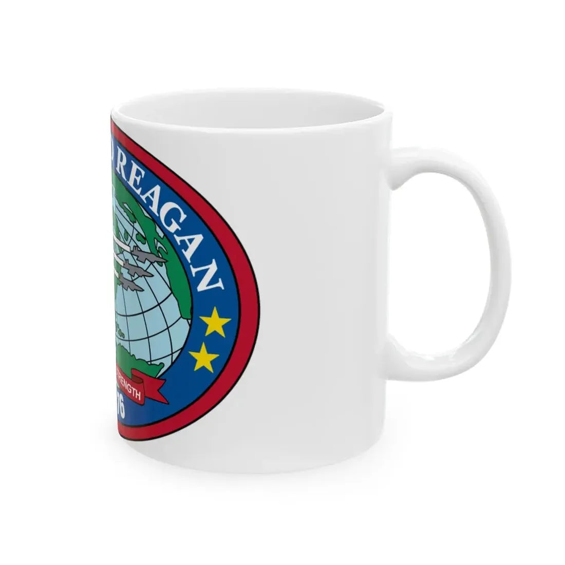 USS Ronald Reagan CVN 76 (U.S. Navy) White Coffee Mug - Go Mug Yourself