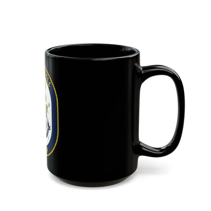 USS Russell DDG 59 Crest (U.S. Navy) Black Coffee Mug-Go Mug Yourself