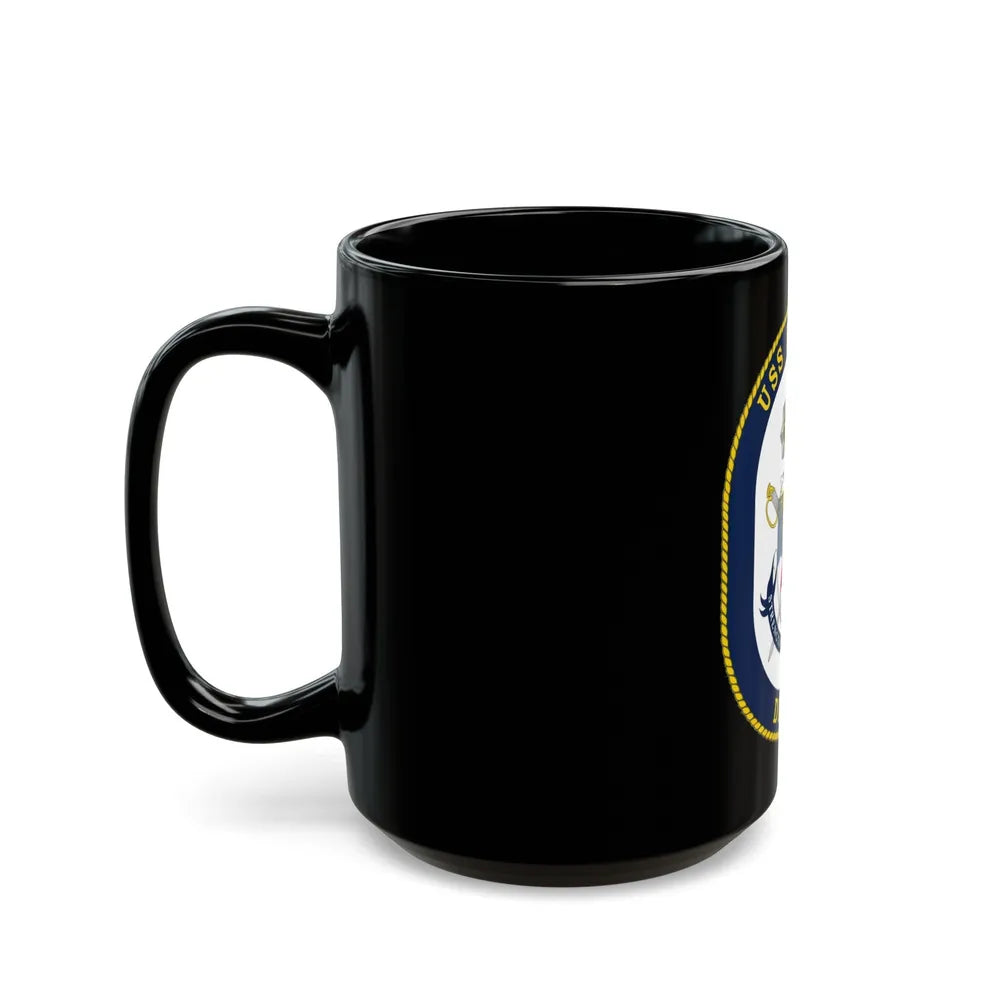 USS Russell DDG 59 Crest (U.S. Navy) Black Coffee Mug-Go Mug Yourself