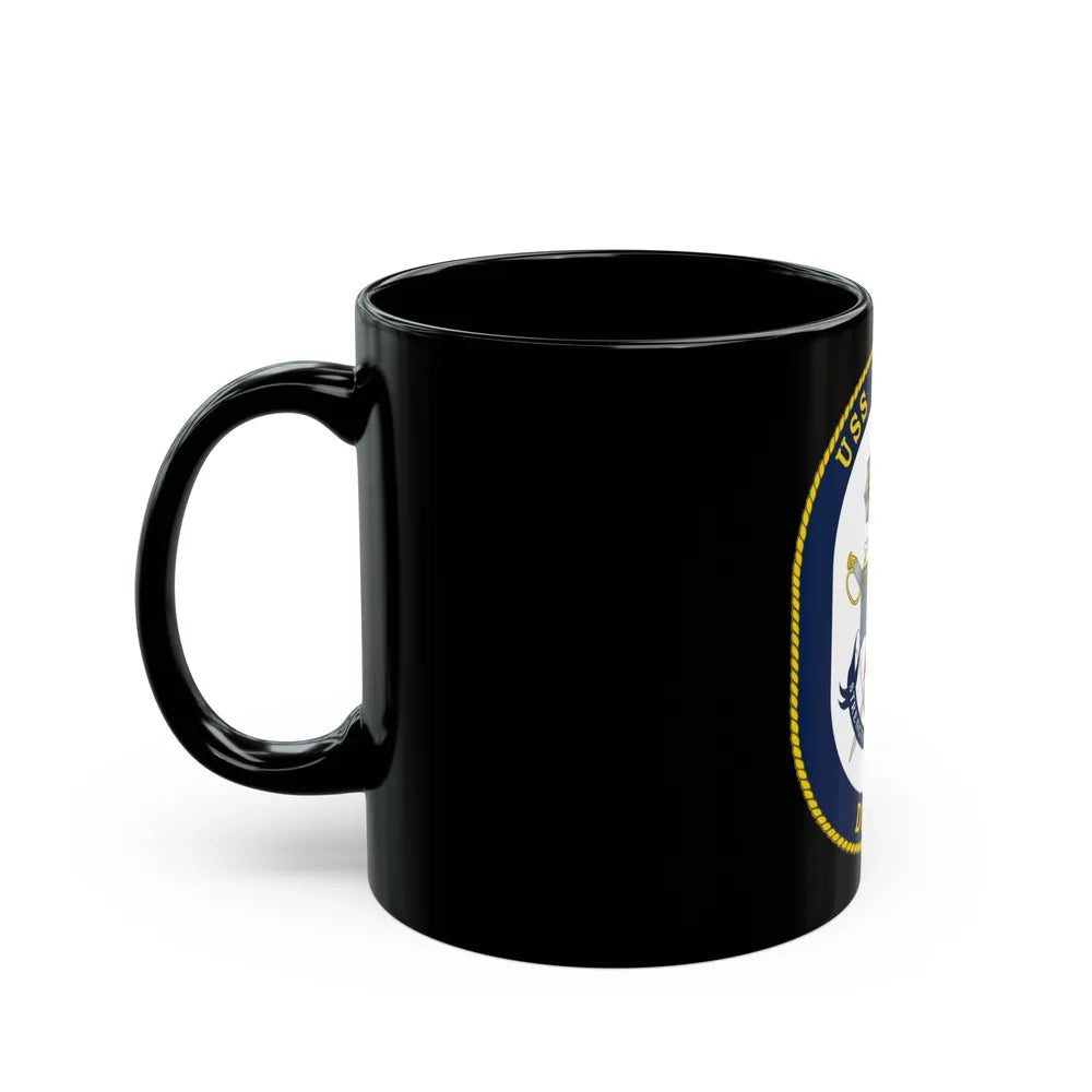 USS Russell DDG 59 Crest (U.S. Navy) Black Coffee Mug-Go Mug Yourself