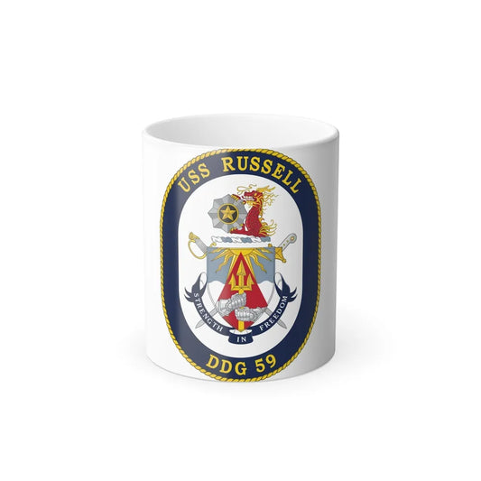 USS Russell DDG 59 Crest (U.S. Navy) Color Changing Mug 11oz-11oz-Go Mug Yourself