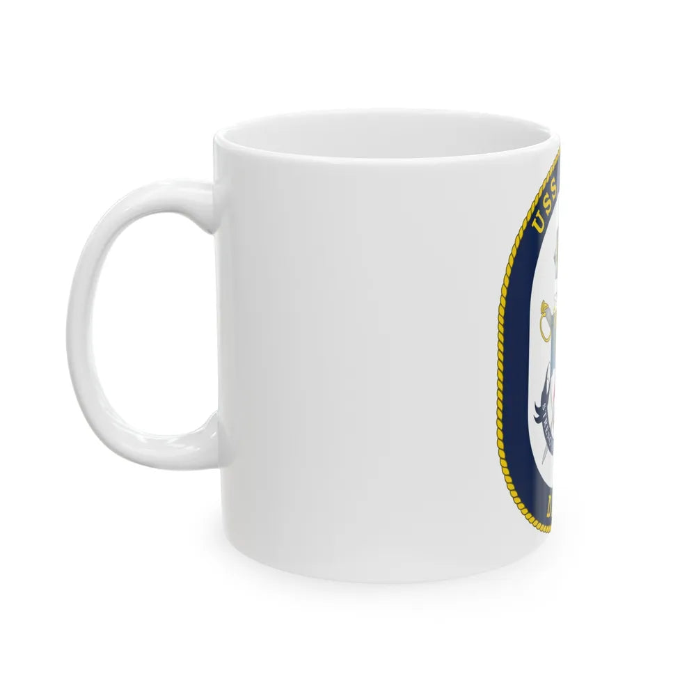 USS Russell DDG 59 Crest (U.S. Navy) White Coffee Mug-Go Mug Yourself