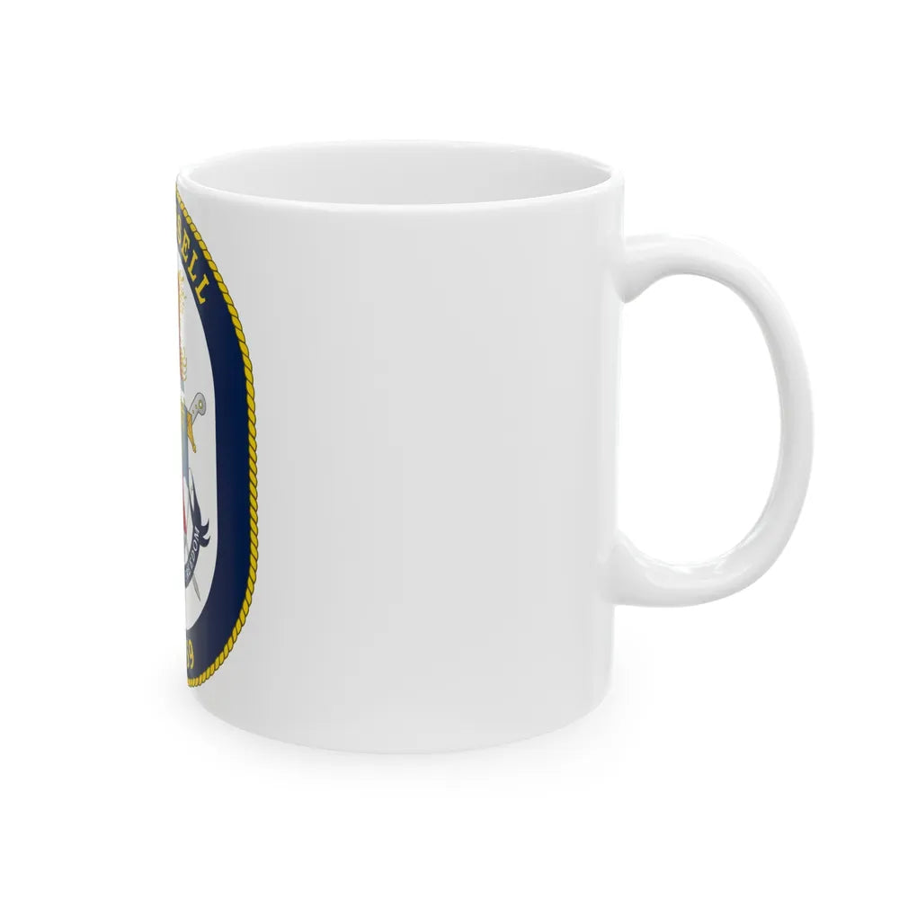 USS Russell DDG 59 Crest (U.S. Navy) White Coffee Mug-Go Mug Yourself