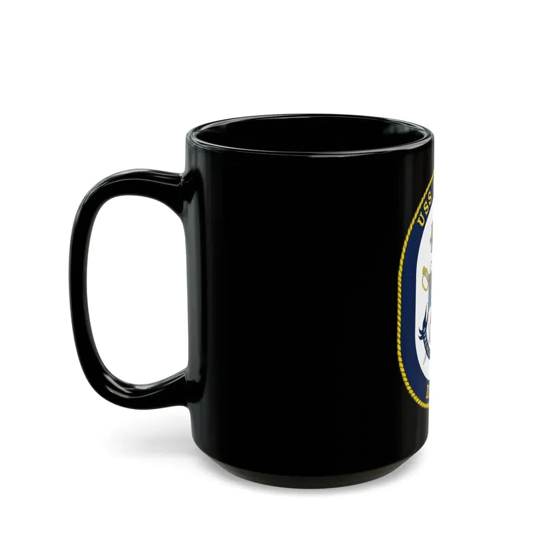 USS Russell DDG 59 Crest (U.S. Navy) Black Coffee Mug - Go Mug Yourself
