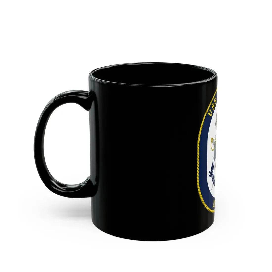 USS Russell DDG 59 Crest (U.S. Navy) Black Coffee Mug - Go Mug Yourself