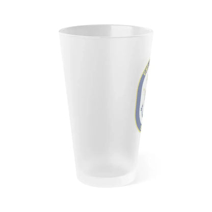 USS Russell DDG 59 Crest (U.S. Navy) Frosted Pint Glass 16oz - Go Mug Yourself