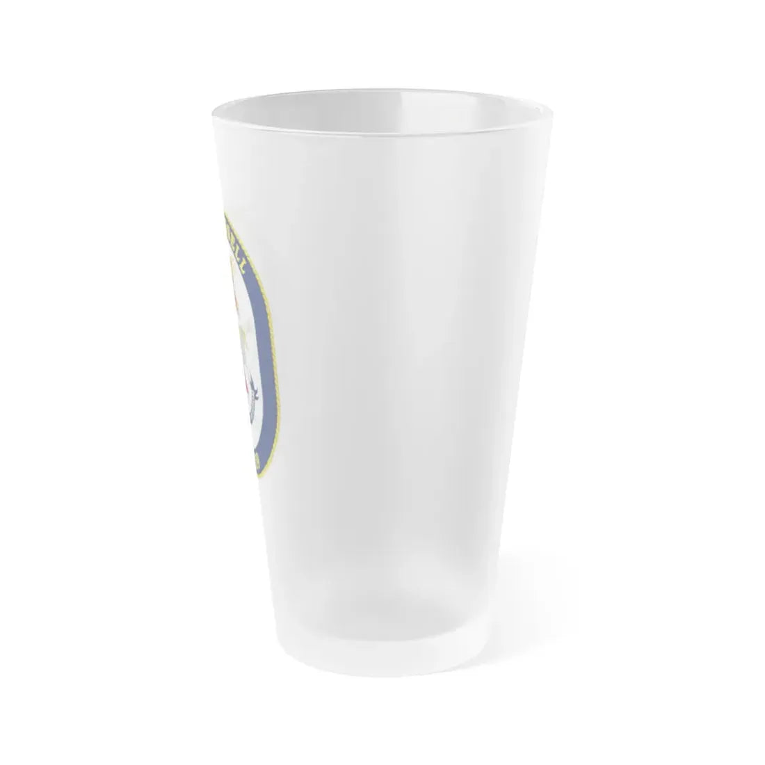 USS Russell DDG 59 Crest (U.S. Navy) Frosted Pint Glass 16oz - Go Mug Yourself