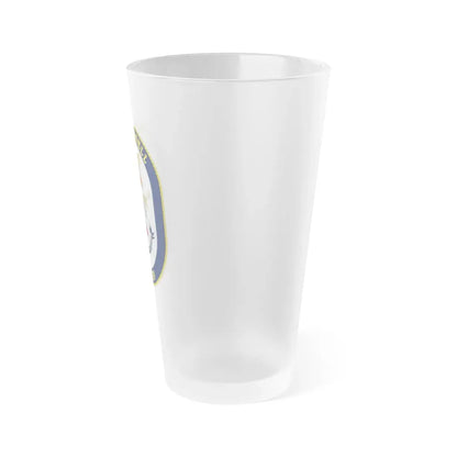 USS Russell DDG 59 Crest (U.S. Navy) Frosted Pint Glass 16oz - Go Mug Yourself
