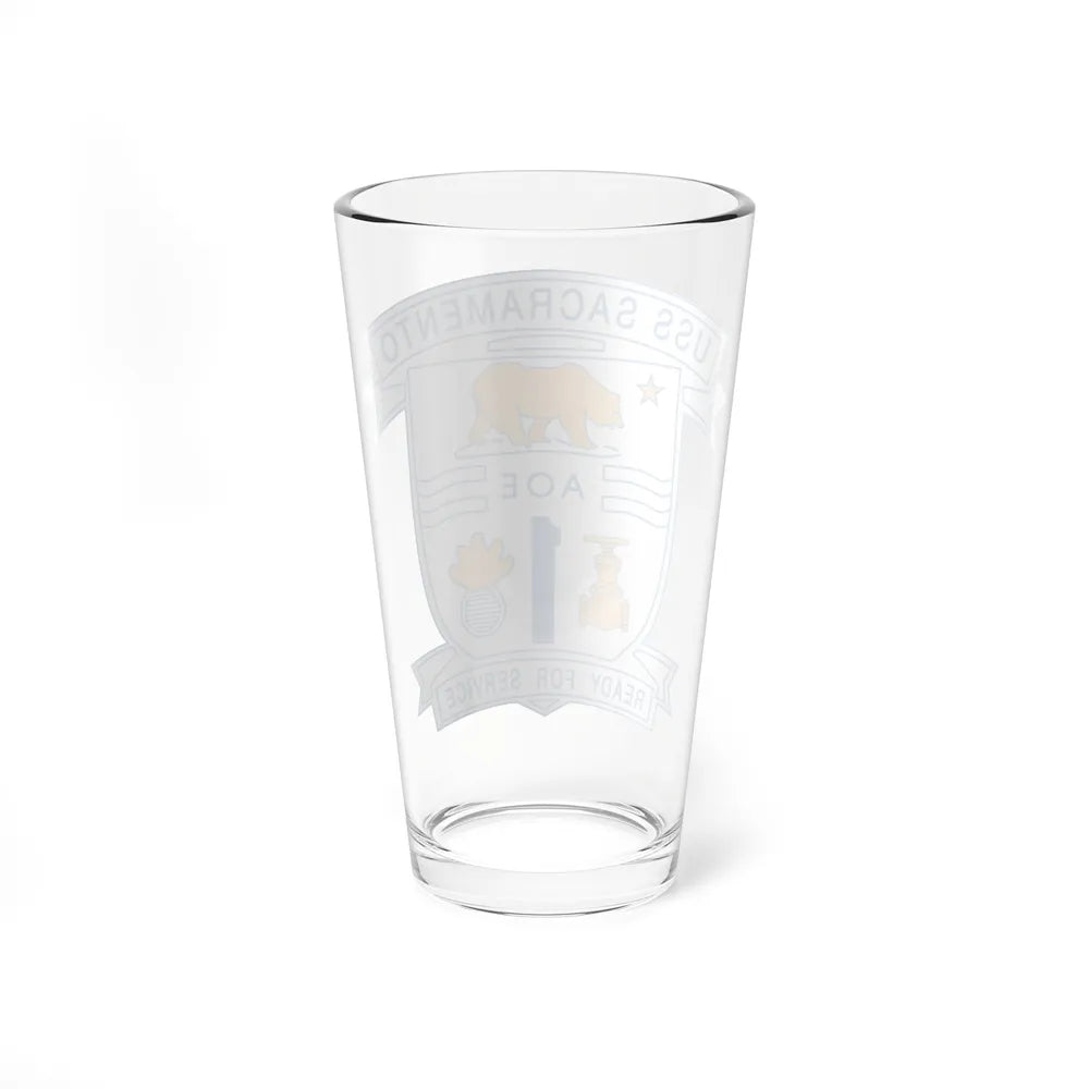 USS Sacramento Ready For Service (U.S. Navy) Pint Glass 16oz-Go Mug Yourself