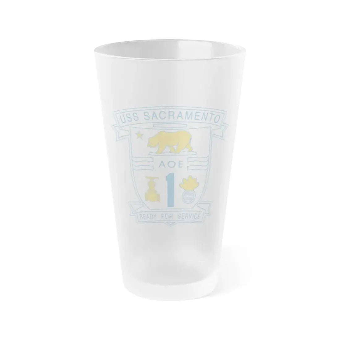 USS Sacramento Ready For Service (U.S. Navy) Frosted Pint Glass 16oz Default Title - Go Mug Yourself