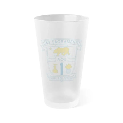 USS Sacramento Ready For Service (U.S. Navy) Frosted Pint Glass 16oz Default Title - Go Mug Yourself