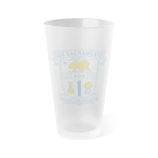 USS Sacramento Ready For Service (U.S. Navy) Frosted Pint Glass 16oz Default Title - Go Mug Yourself