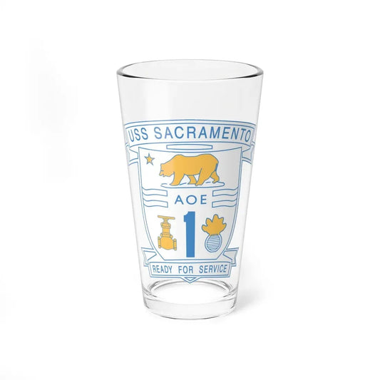 USS Sacramento Ready For Service (U.S. Navy) Pint Glass 16oz 16oz - Go Mug Yourself