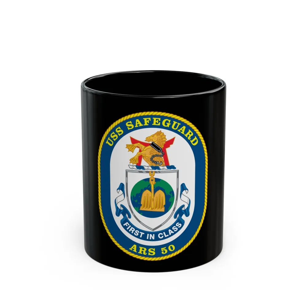 USS Safeguard ARS 50 (U.S. Navy) Black Coffee Mug-11oz-Go Mug Yourself