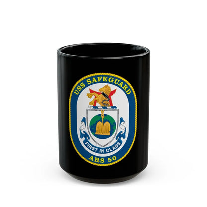 USS Safeguard ARS 50 (U.S. Navy) Black Coffee Mug-15oz-Go Mug Yourself