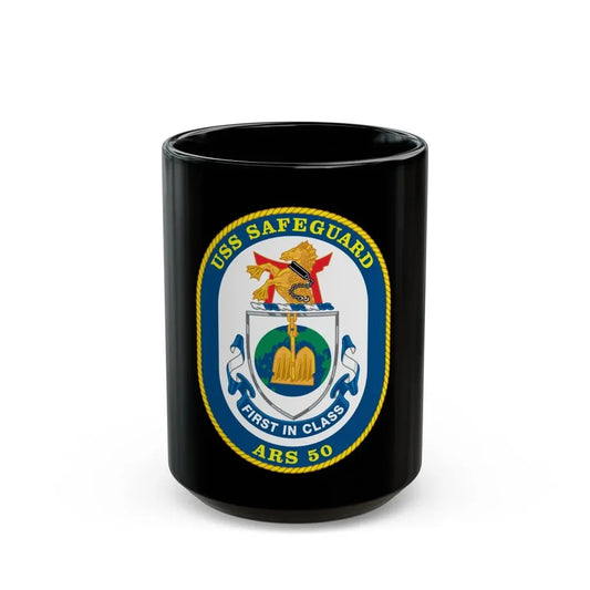 USS Safeguard ARS 50 (U.S. Navy) Black Coffee Mug 15oz - Go Mug Yourself