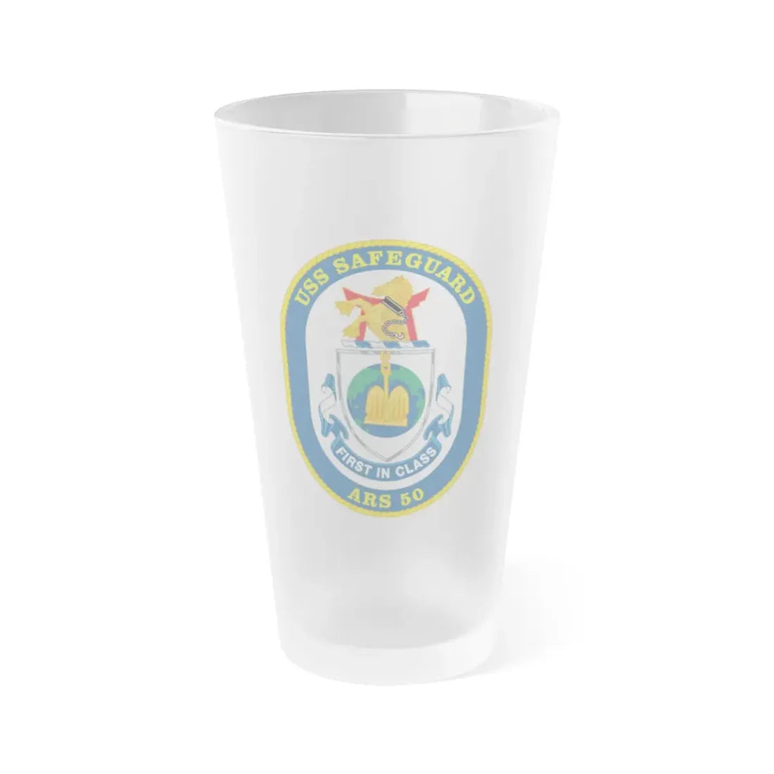 USS Safeguard ARS 50 (U.S. Navy) Frosted Pint Glass 16oz Default Title - Go Mug Yourself