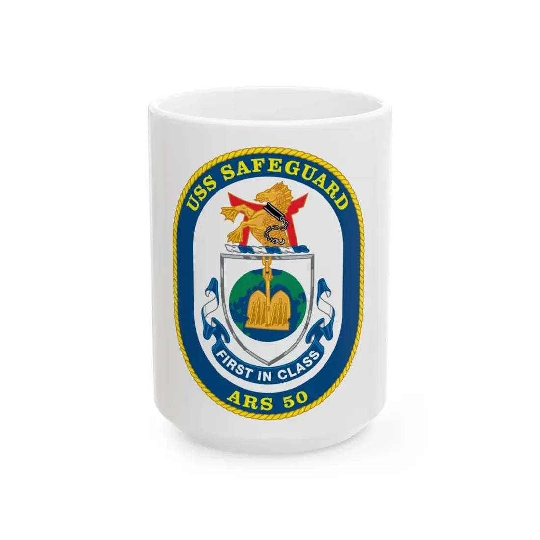 USS Safeguard ARS 50 (U.S. Navy) White Coffee Mug - Go Mug Yourself