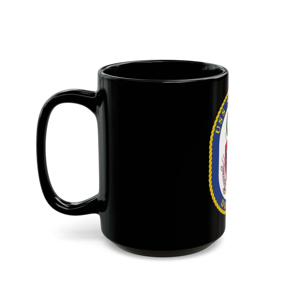 USS Sampson DDG 102 Crest (U.S. Navy) Black Coffee Mug-Go Mug Yourself