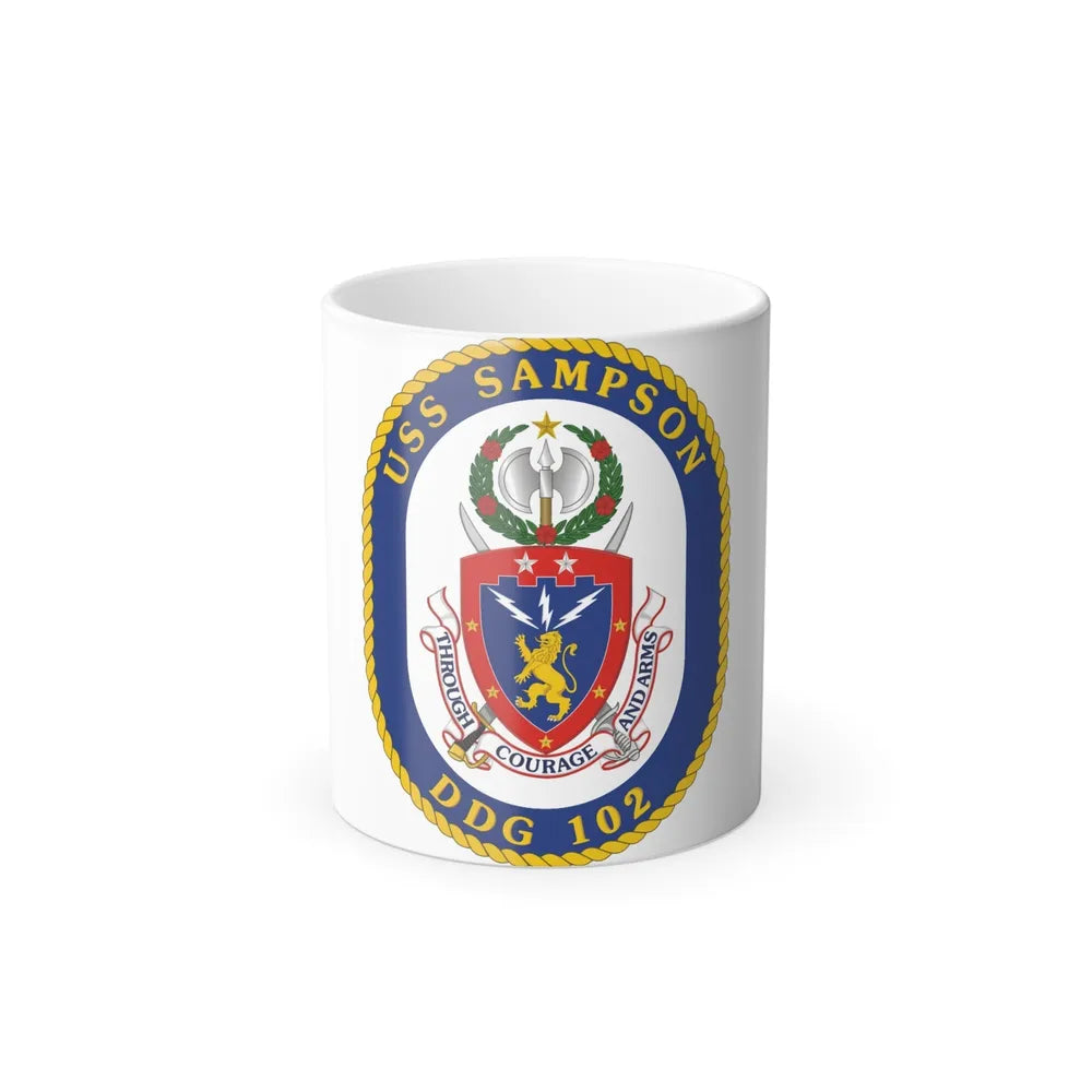 USS Sampson DDG 102 Crest (U.S. Navy) Color Changing Mug 11oz-11oz-Go Mug Yourself