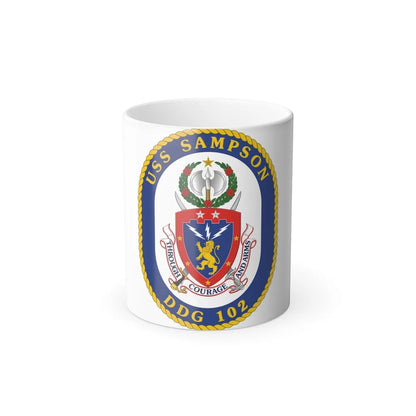 USS Sampson DDG 102 Crest (U.S. Navy) Color Changing Mug 11oz-11oz-Go Mug Yourself