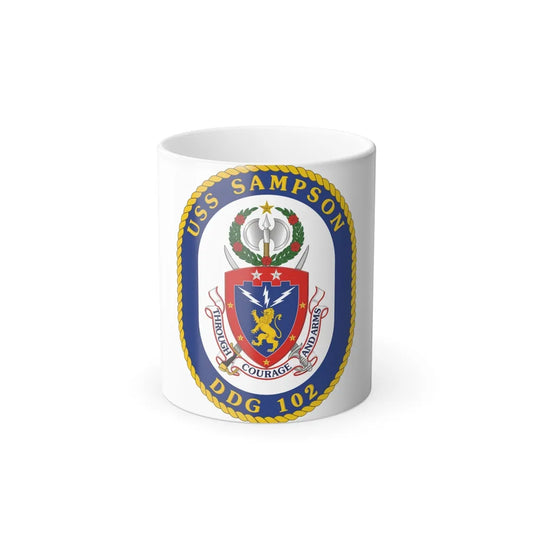 USS Sampson DDG 102 Crest (U.S. Navy) Color Changing Mug 11oz-11oz-Go Mug Yourself