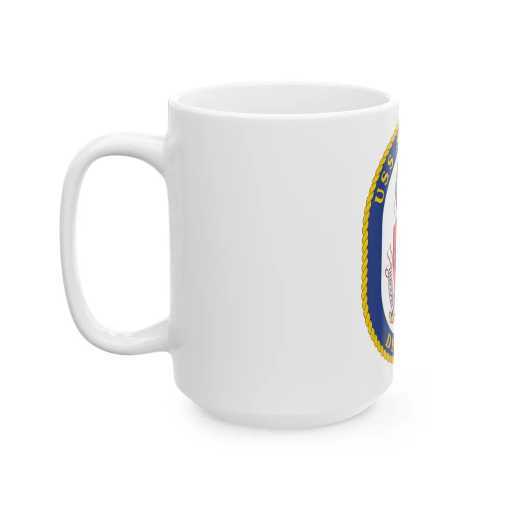 USS Sampson DDG 102 Crest (U.S. Navy) White Coffee Mug-Go Mug Yourself