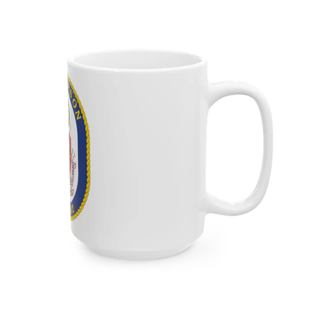 USS Sampson DDG 102 Crest (U.S. Navy) White Coffee Mug-Go Mug Yourself