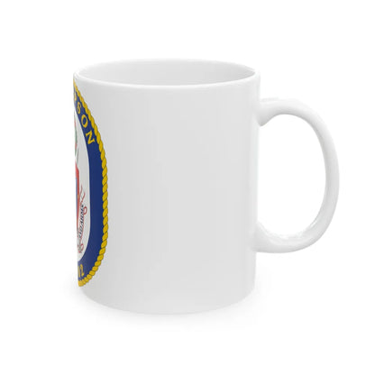 USS Sampson DDG 102 Crest (U.S. Navy) White Coffee Mug-Go Mug Yourself