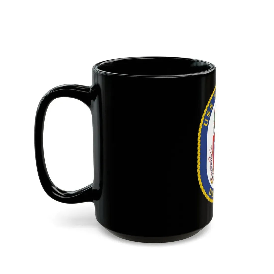 USS Sampson DDG 102 Crest (U.S. Navy) Black Coffee Mug - Go Mug Yourself