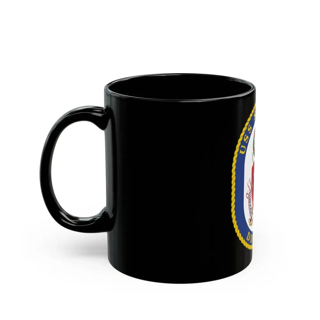 USS Sampson DDG 102 Crest (U.S. Navy) Black Coffee Mug - Go Mug Yourself