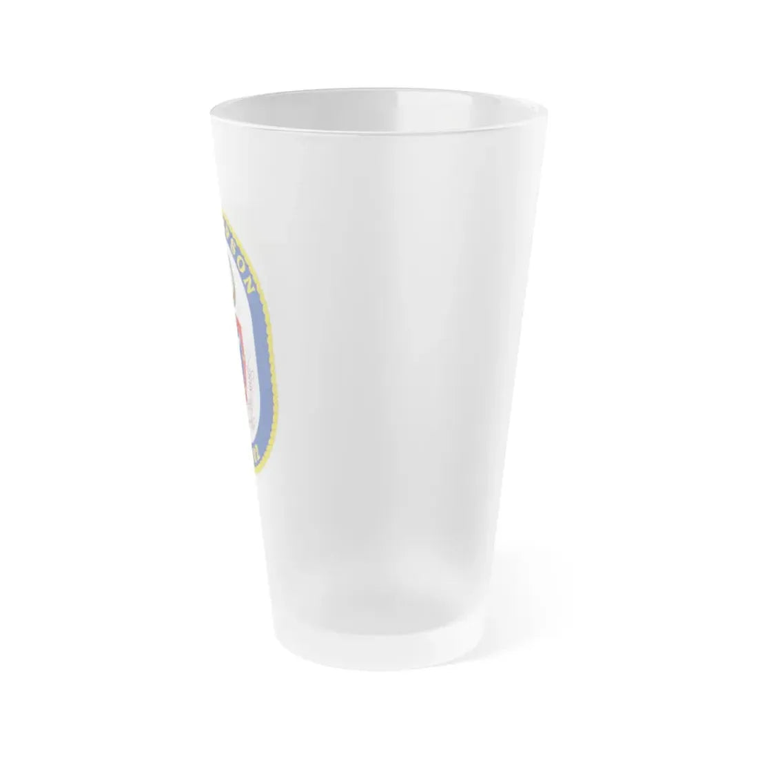 USS Sampson DDG 102 Crest (U.S. Navy) Frosted Pint Glass 16oz - Go Mug Yourself