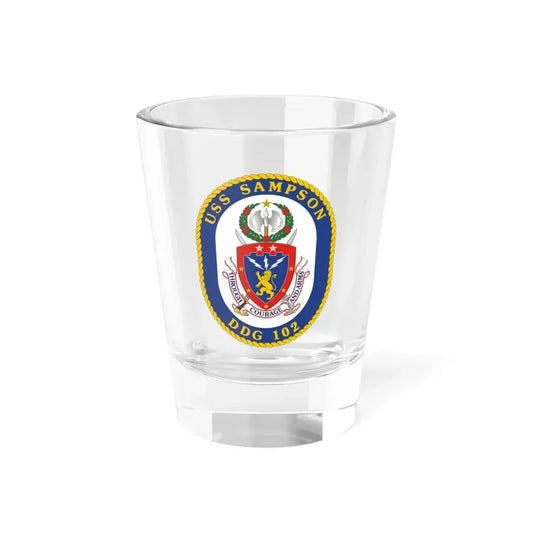 USS Sampson DDG 102 Crest (U.S. Navy) Shot Glass 1.5oz 1.5oz - Go Mug Yourself
