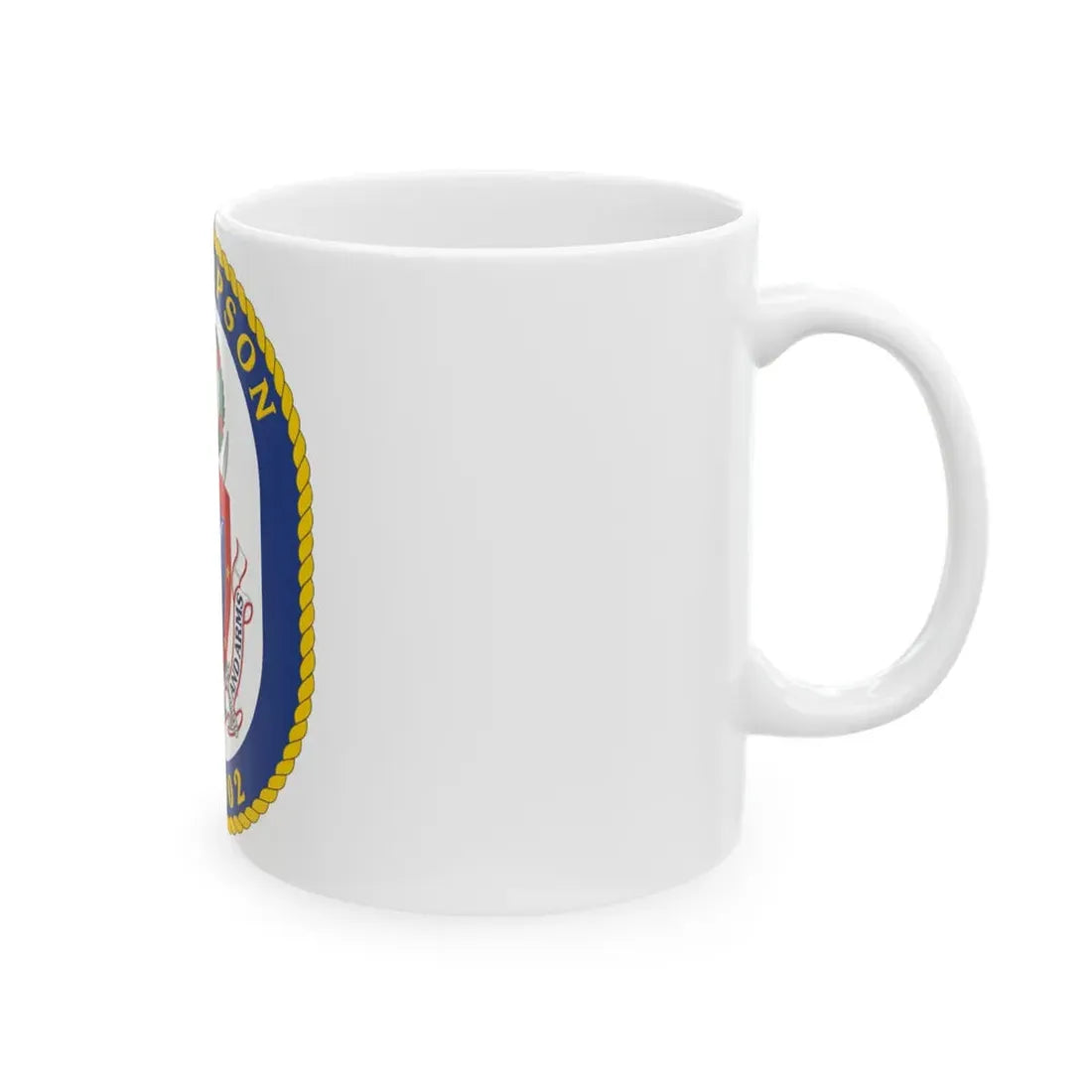 USS Sampson DDG 102 Crest (U.S. Navy) White Coffee Mug - Go Mug Yourself