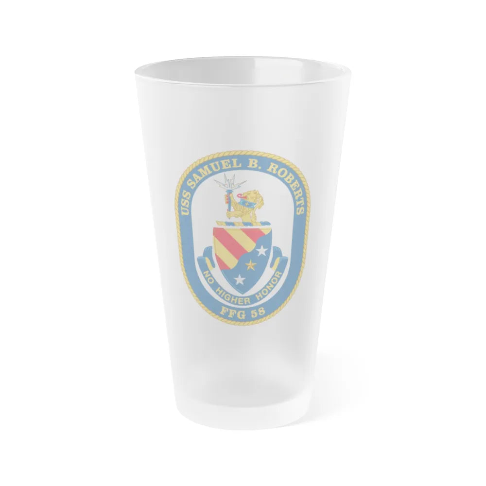 USS Samuel B Roberts (U.S. Navy) Frosted Pint Glass 16oz-Go Mug Yourself