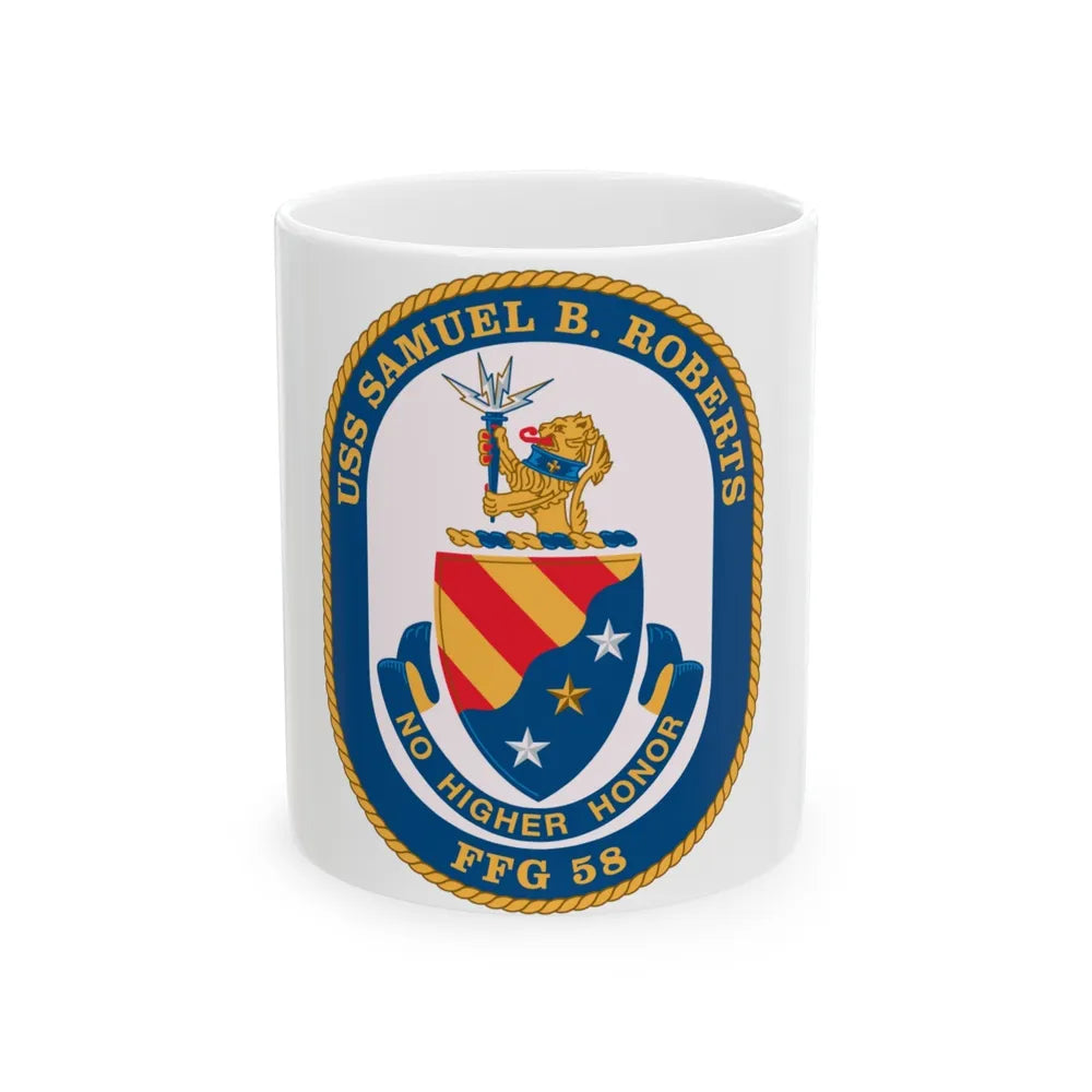 USS Samuel B Roberts (U.S. Navy) White Coffee Mug-11oz-Go Mug Yourself