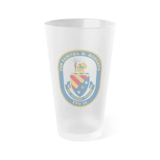 USS Samuel B Roberts (U.S. Navy) Frosted Pint Glass 16oz Default Title - Go Mug Yourself