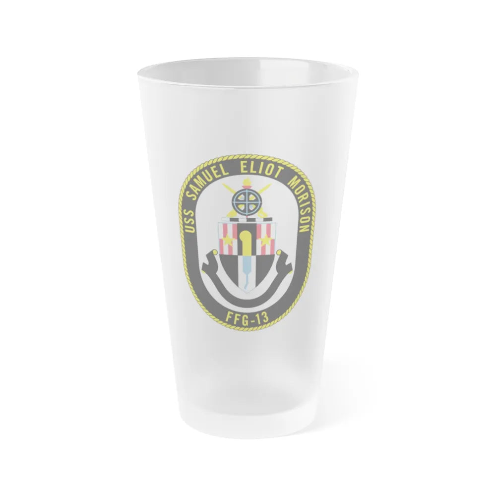 USS Samuel Elliot Morison FFG 13 (U.S. Navy) Frosted Pint Glass 16oz-Go Mug Yourself