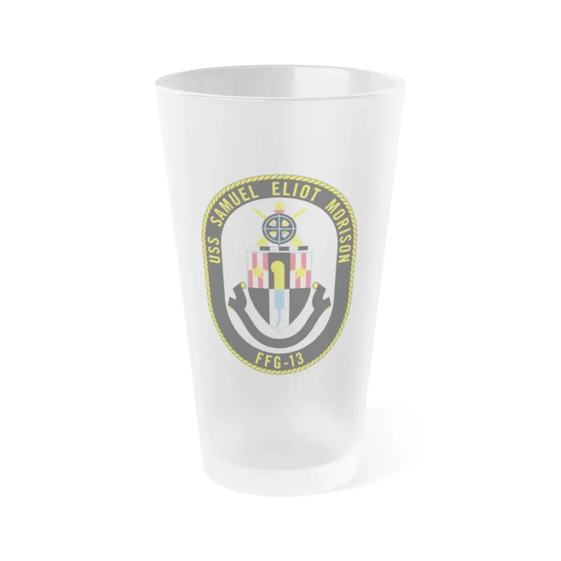 USS Samuel Elliot Morison FFG 13 (U.S. Navy) Frosted Pint Glass 16oz Default Title - Go Mug Yourself