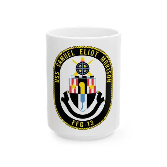 USS Samuel Elliot Morison FFG 13 (U.S. Navy) White Coffee Mug 15oz - Go Mug Yourself