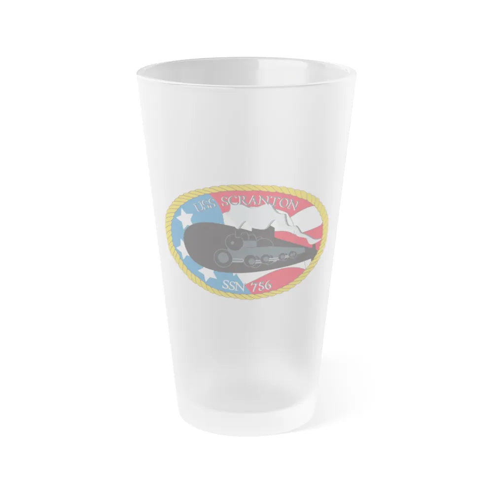 USS Scranton SSN 756 (U.S. Navy) Frosted Pint Glass 16oz-Go Mug Yourself